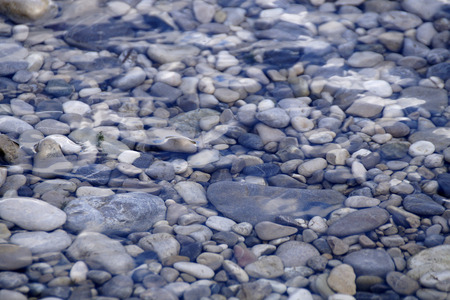 Stones in the water of the Isar river in Bavaria