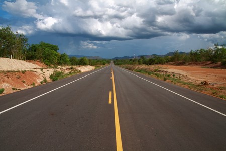 straight to cloudy sky, Thailandの写真素材