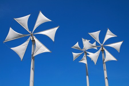 green power with modern turbine.の写真素材