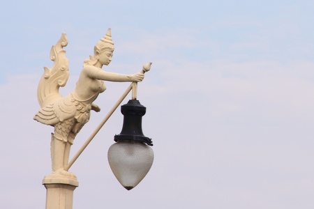 Lantern hanger in traditional Thai style art molding.の写真素材