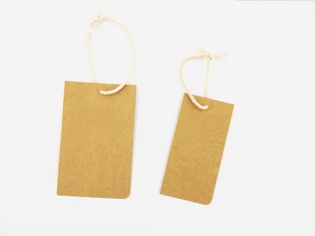 brown paper tags Isolated On White Background.の写真素材