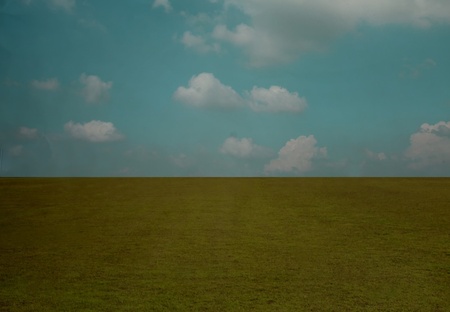 grunge image of a field with skyの写真素材