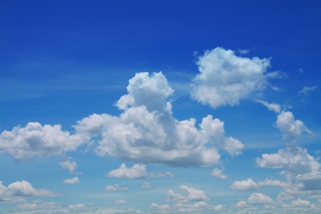 Fine weather, blue sky  with white clouds