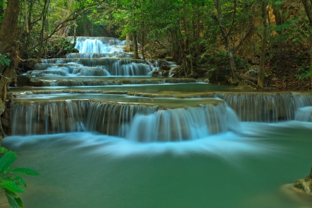 Huay Mae Khamin, beautiful waterfall in Thailandの写真素材