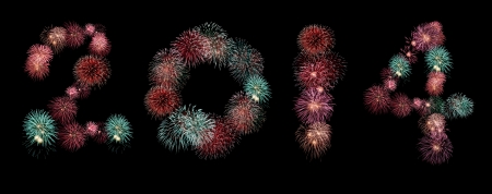 set of Fireworks for 2014 , happy new year 