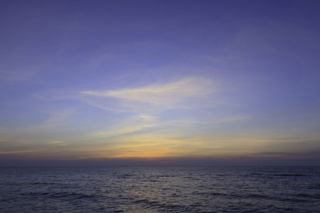 beatiful twilight sky over the sea の写真素材