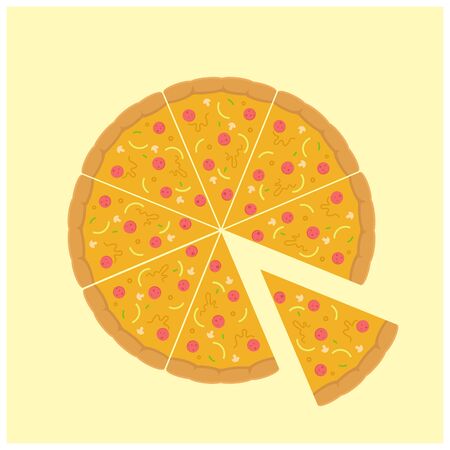 Pizza Illustrationのイラスト素材