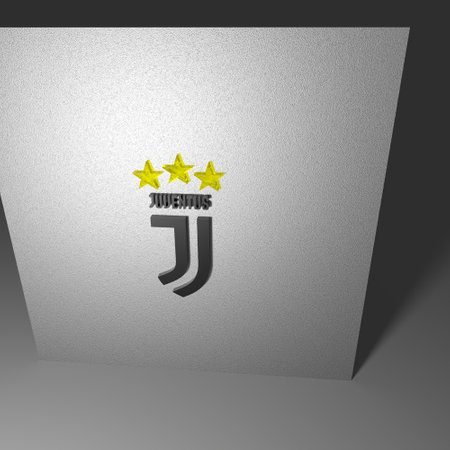 Ponorogo, Indonesia - September 04, 2020: 3D rendering of Juventus football club on an Iron wall with dark environmentのeditorial素材