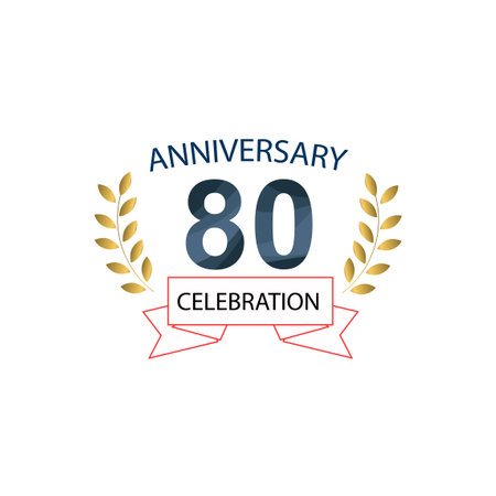 80 Anniversary celebration template vector design illustrationのイラスト素材