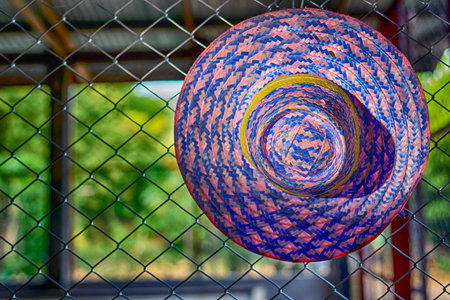 The hat works for farmers, not hot, hung after work.の写真素材