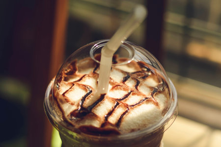 Coffee Spinning in Glassの写真素材