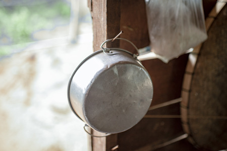Aluminum pot for food.の写真素材