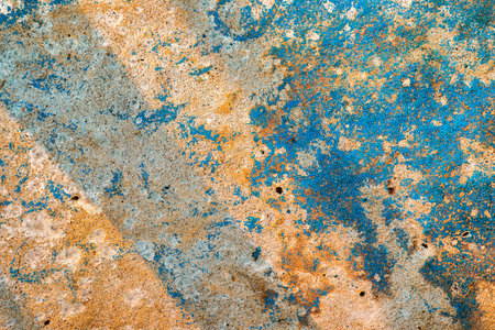 The concrete floor that has blue and yellow colors with beautiful patterns is suitable for use as a...