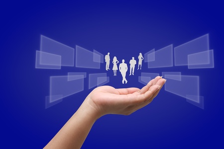 Hand holding a businessの写真素材