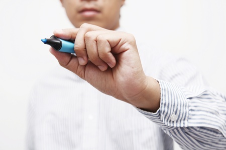 writing something on glass boardの写真素材