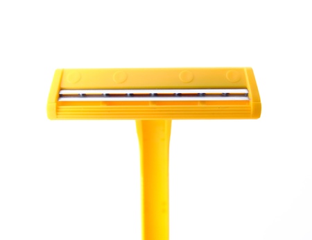 Yellow mykonos on whiteの写真素材