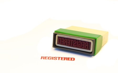 Red Registered stampの写真素材