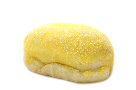 CloseUp, Bread Loaf Butter Sprinkle with white sugars On a white backgroundの写真素材