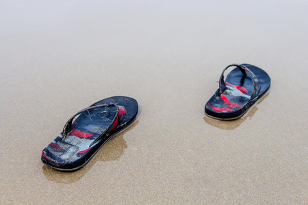 Take off the shoes to swimming sea in the relax holidayの写真素材