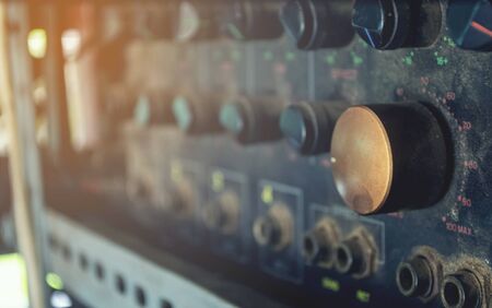 Vintage of main switch power amp and controller board sound audioの写真素材