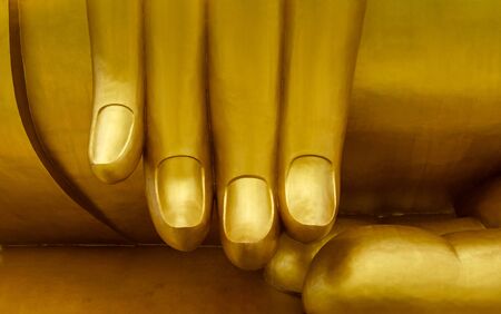 Amazing Thailand, Architecture statues walls The hand of The Big buddha at WAT MUANG (Ang Thong) Thailand.の写真素材