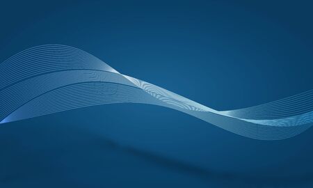 Abstract Modern dark blue line colored poster. Vector illustration