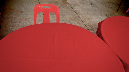 Red Wrapper Table and Chair