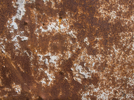 Cement on The Old Rusty Steel Sheet