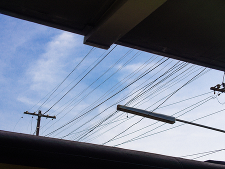 Wires on The Railway Stationの写真素材