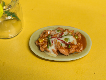 Thai Food Tiny Toy in Tiny Plateの写真素材