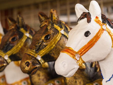 The Statues of Horses in a Rowの写真素材