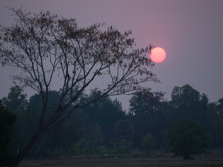 The Red Sun Before The Nightの写真素材