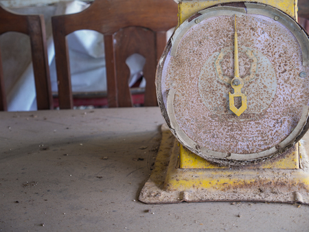 The Old Branded Scale in Disused Restaurantの写真素材