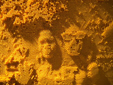 The Faces Print on Toy Plastic Sticks Stampedの写真素材