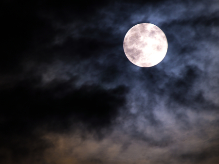 The Abstract of The Moon in The Cloudy Night