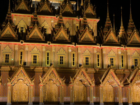 The Golden Crystal Cathedral on Top of The Buddha in The Standing Position, Wat Thasung Uthaithani Provice Thailandのeditorial素材
