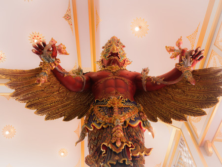 Red Garuda Statue in Museum on The Royal Crematorium for HM King Bhumibol Adulyadej : Bangkok : Thailand - December 11,2017のeditorial素材
