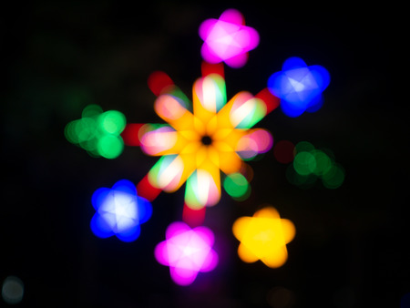 The Blur of Star Colors Illumination Light in The Nightの写真素材