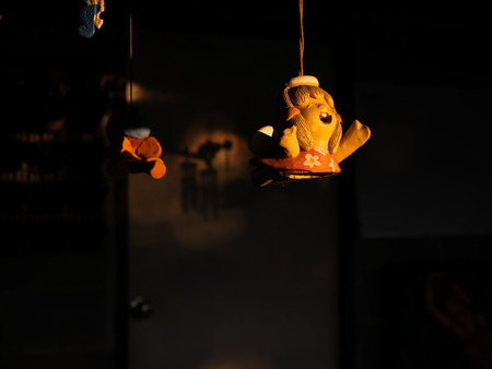 The Flying Girl Dolls Hanging in The Houseの写真素材