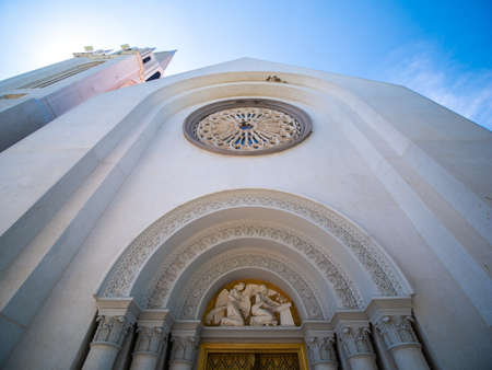 Bangkok Assumption University Thailand : The Golden Door with Roman Columns in Front of t.Louis Marie de Montfort Church in  , Ant Eyes Viewの写真素材
