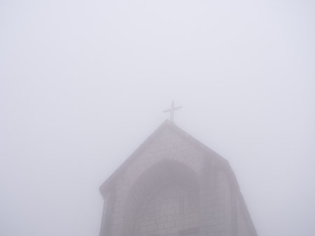 The Building on a Foggy Dayの写真素材