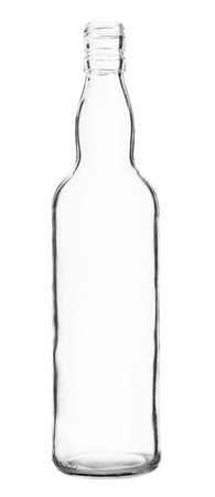 Simple Glass Bottle isolated on white backgroundの写真素材
