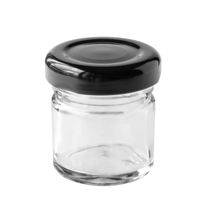 Short Wide Mouth Glass Bottle Cap isolated on white backgroundの写真素材