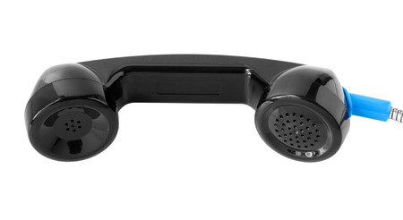 Black Telephone Handle isolated on white backgroundの写真素材