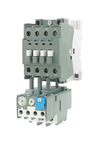 Electrical Overload and Magnetic Contactor isolated on white backgroundの写真素材