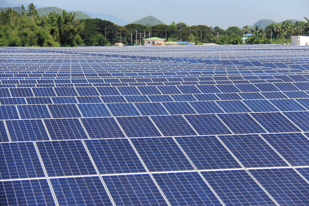 Large Scale On-ground Solar PV Power Plantの写真素材