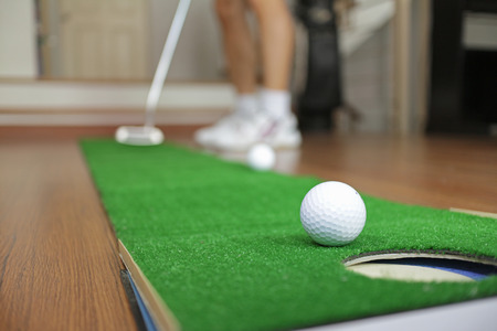 Home Golf Putt Practicingの写真素材