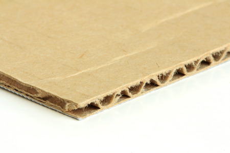 Corrugated Paper on white background Macroの写真素材