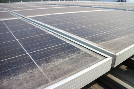 Dirty Dusty Photovoltaic Panelsの写真素材