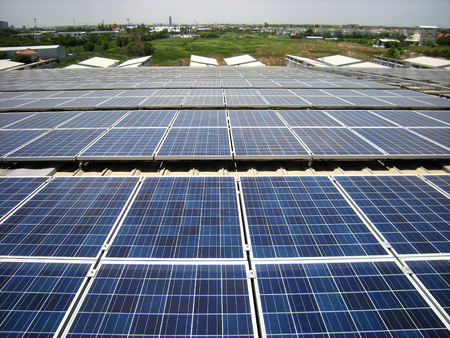 Large Scale Solar PV Rooftop Systemの写真素材